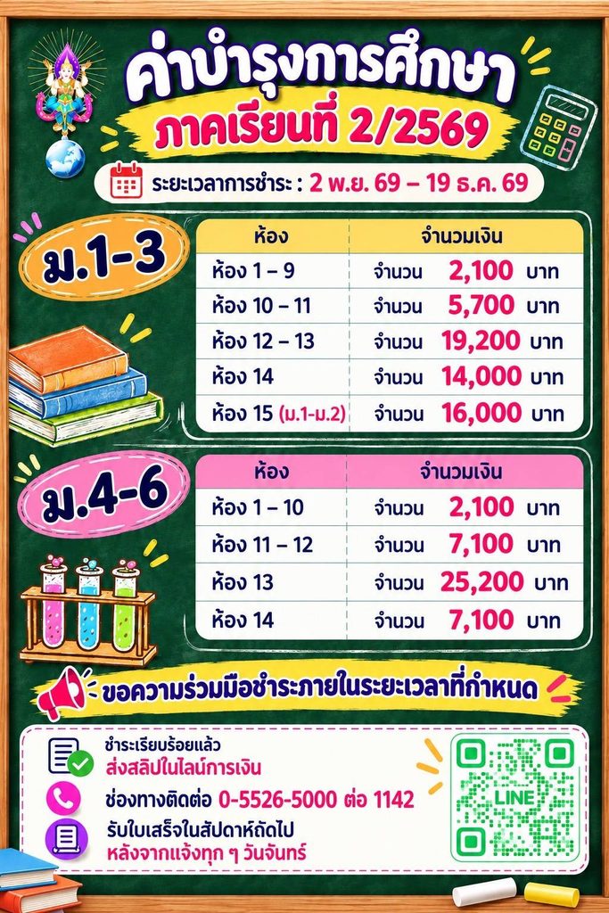 จ่ายค่าเทอมโรงเรียนชาย
